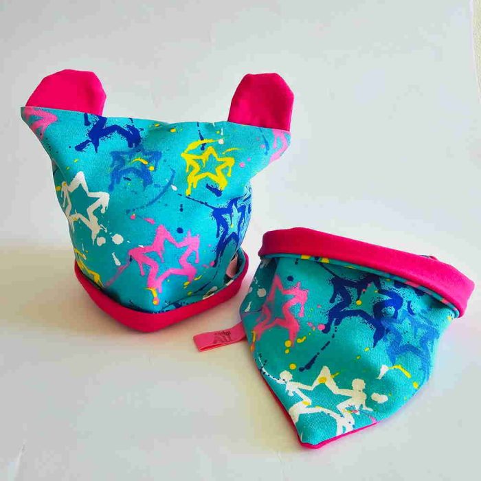 BERRETTA BABY stelle colorate base azzurra - immagine 3