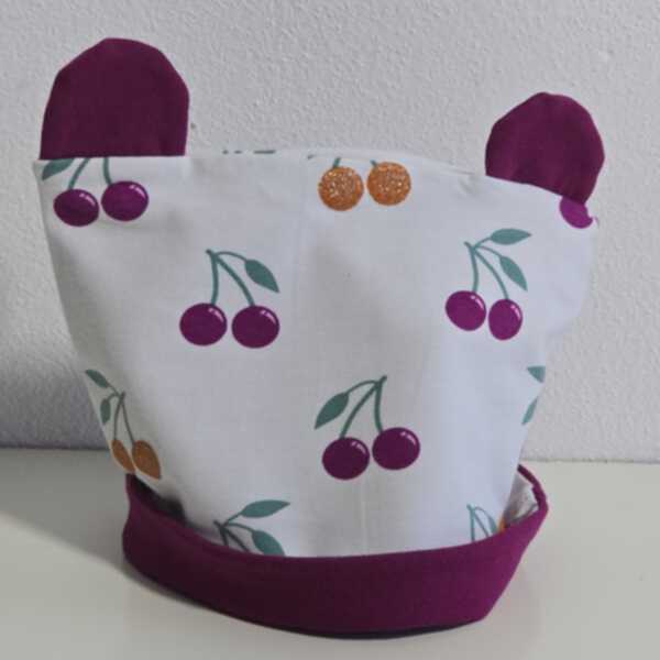 LN-BERRETTA BABY base bianca con ciliegie