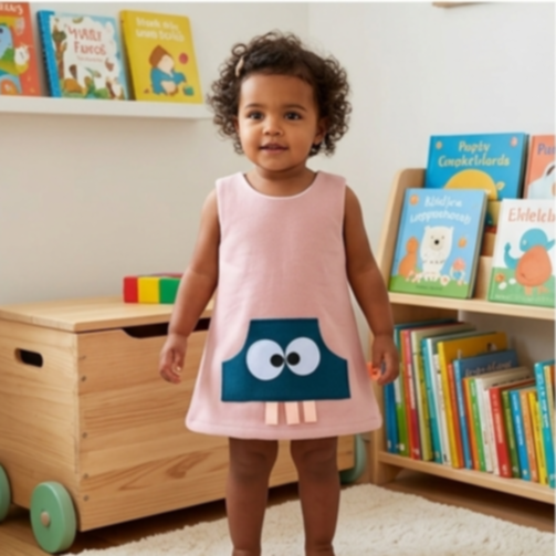 ABITO REVERSIBILE ROSA ANTICO interno fondo biaco con tulipani