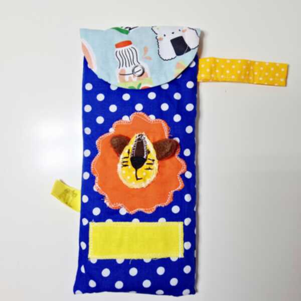 PORTASPAZZOLINO / PORTAPOSATE – leone pois grandi blu