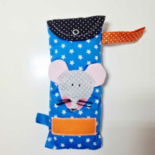 PORTASPAZZOLINO / PORTAPOSATE - topolino pois grandi celeste