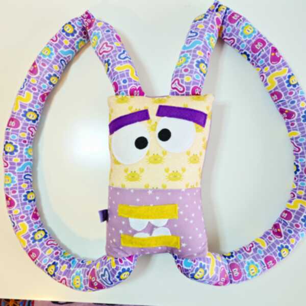 CUSCINOTTO lilla cuori e fiori