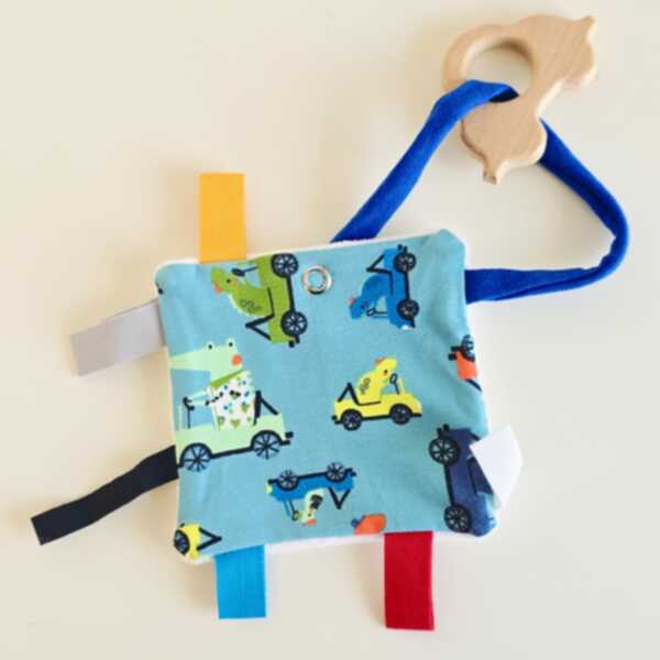 QUADROTTO dino in auto base turchese