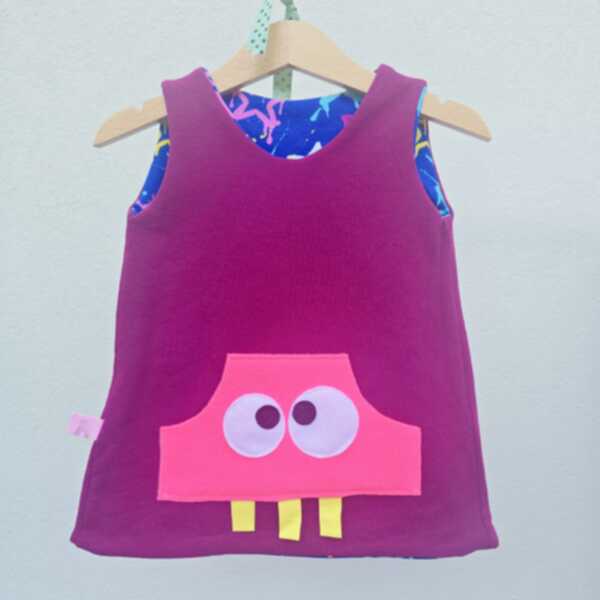 ABITO REVERSIBILE PRUGNA interno stelle blu