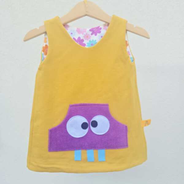 ABITO REVERSIBILE SENAPE interno margherite