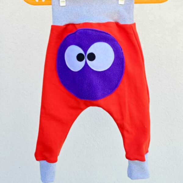 PANTS INVERNALE arancione faccina viola